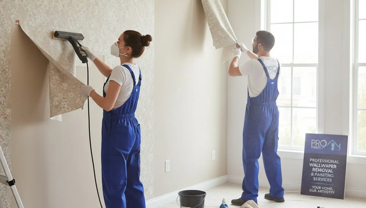 Wallpaper removal service in Albuquerque, NM, for clean wall prep by Albuquerque Paint Pros